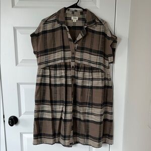 UpWest Plaid Mini Dress - Brown and Black